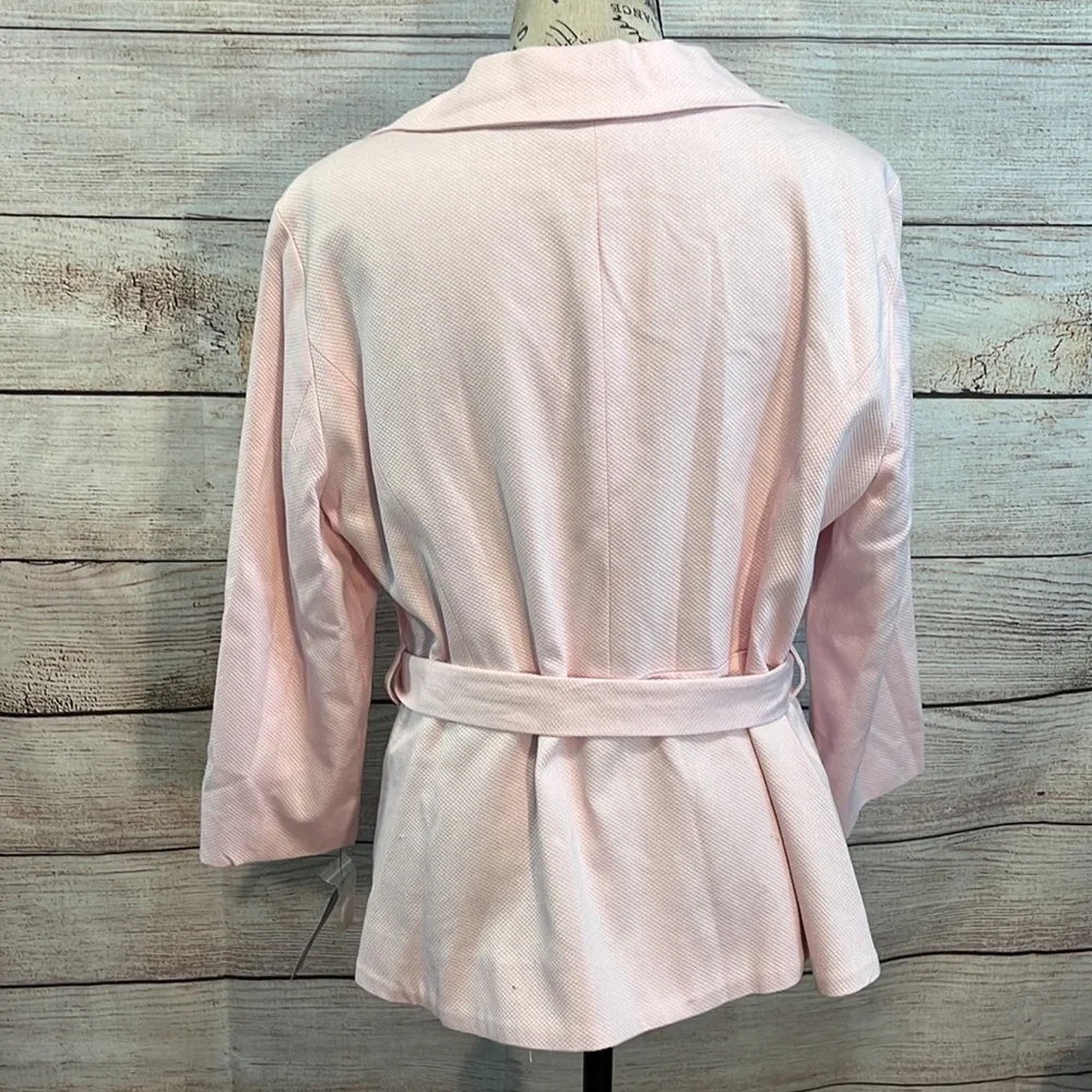 Sandro Sportswear Blazer Belted NWT 3/4 Sleeves Pale Pink Size Large